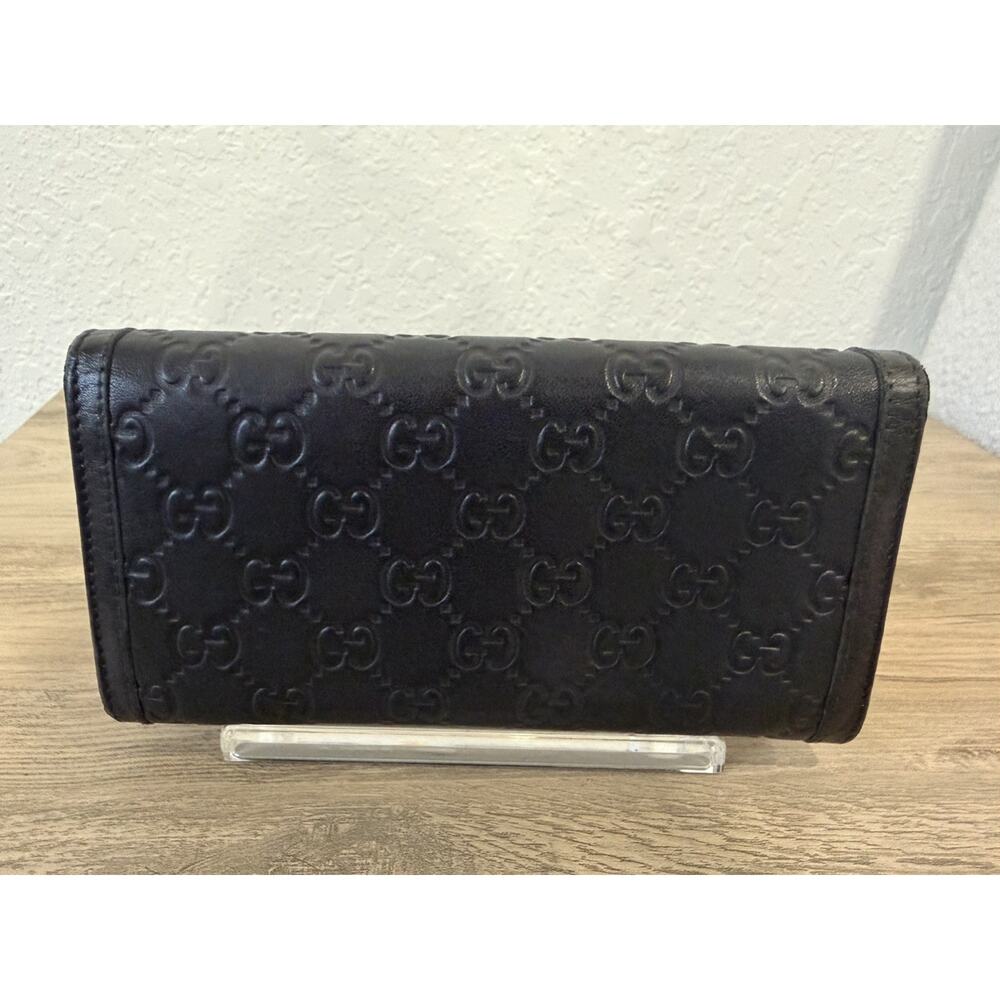 Gucci Guccissima Leather Wallet Black Gold GG Logo + COA & Box - Picture 7 of 9